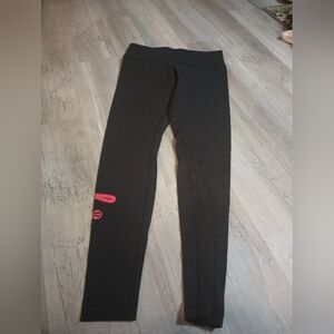 Black Women's Active Leggings with Pink Accent